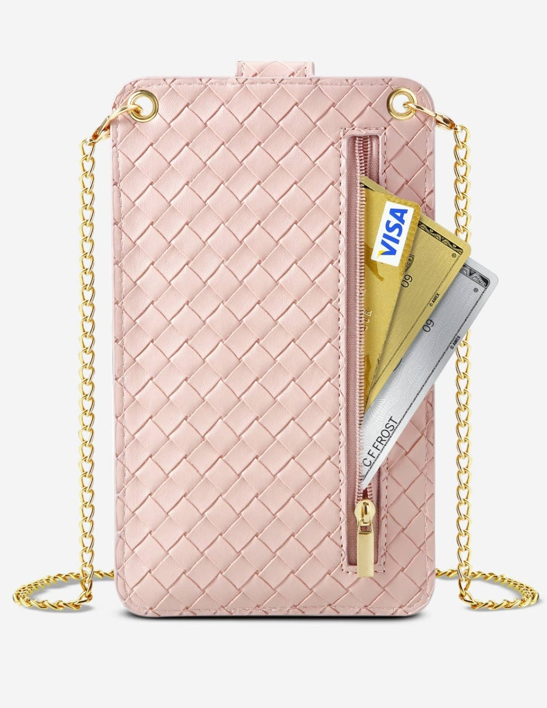 Crossbody Phone Bag with Rfid Blocking Lining - Blush