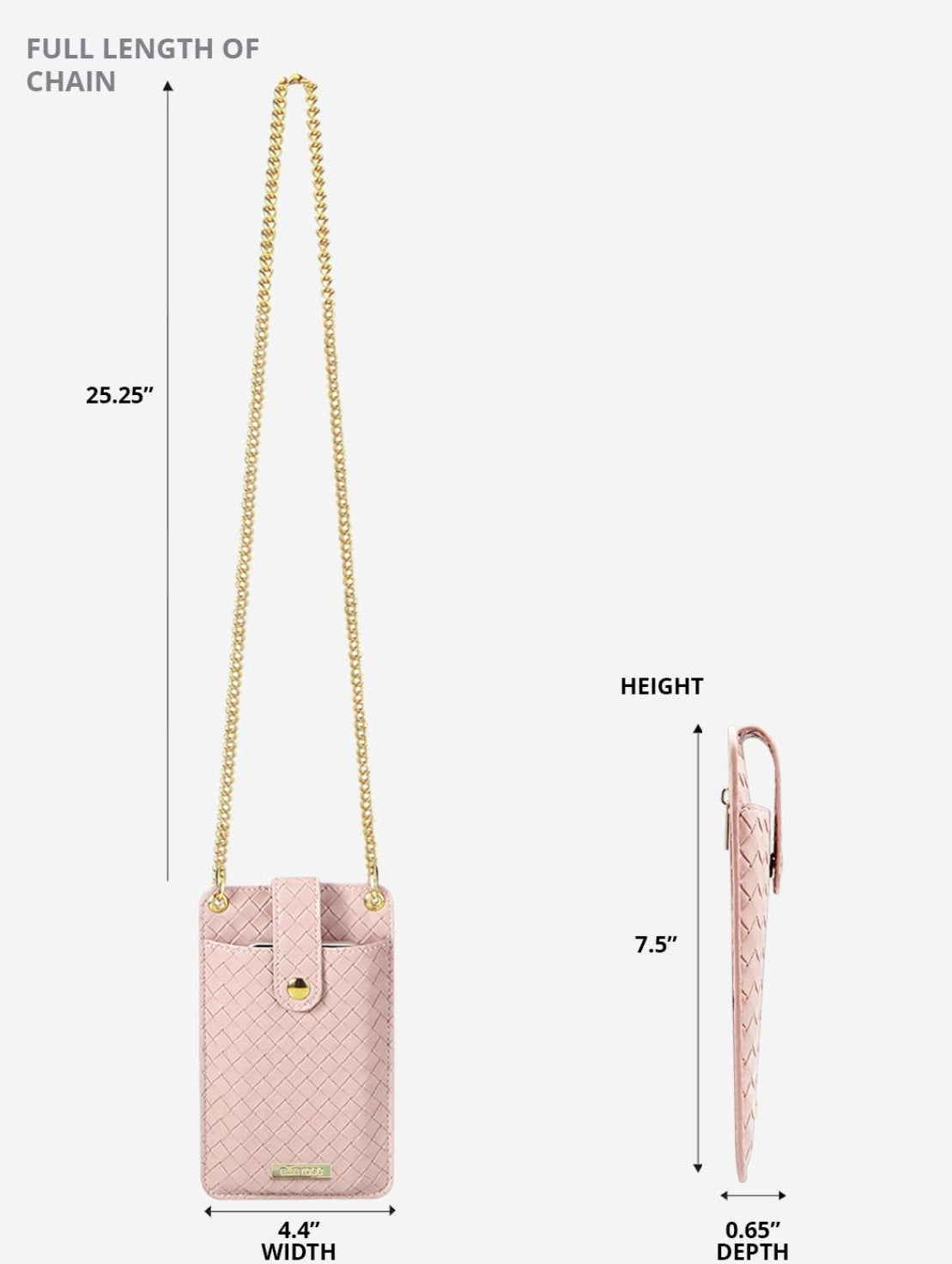 Crossbody Phone Bag with Rfid Blocking Lining - Blush