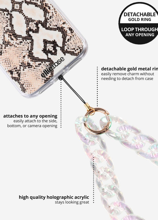 Phone Charm- Clear Holographic