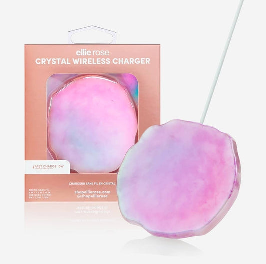 Wireless Charger - Rose Quartz Crystal Holographic