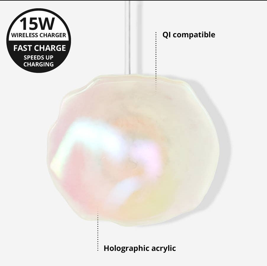 Wireless Charger - Quartz Crystal Holographic