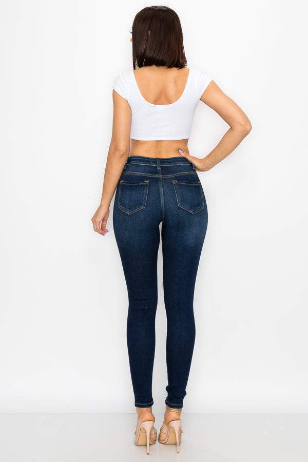 Sylvia - High Rise Hole Destructed Skinny Jeans