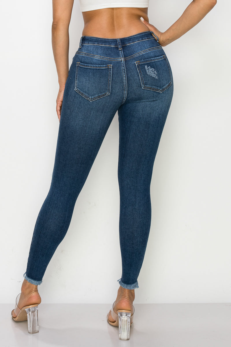 Nataly - High Rise Destructed Skinny Jeans