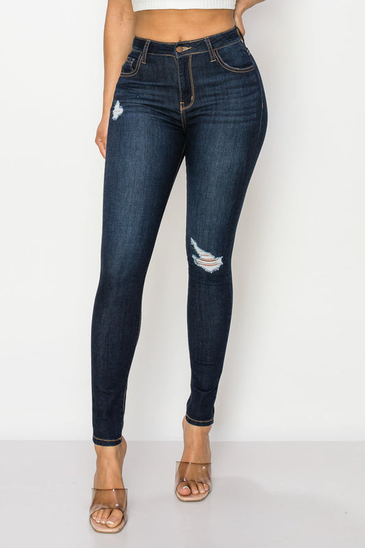 Rose - High Rise Destructed Stretch Skinny Jeans