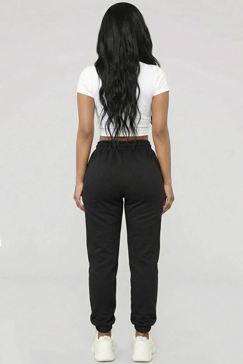Everyday Essential Drawstring Lounge Joggers: Black / S