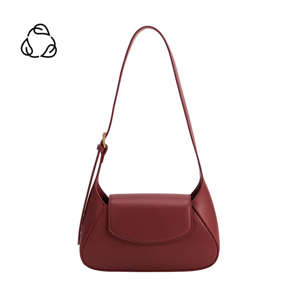 Melody Burgundy Recycled Vegan Leather Shoulder Bag