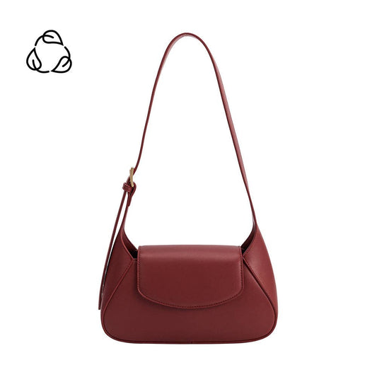 Melody Burgundy Recycled Vegan Leather Shoulder Bag