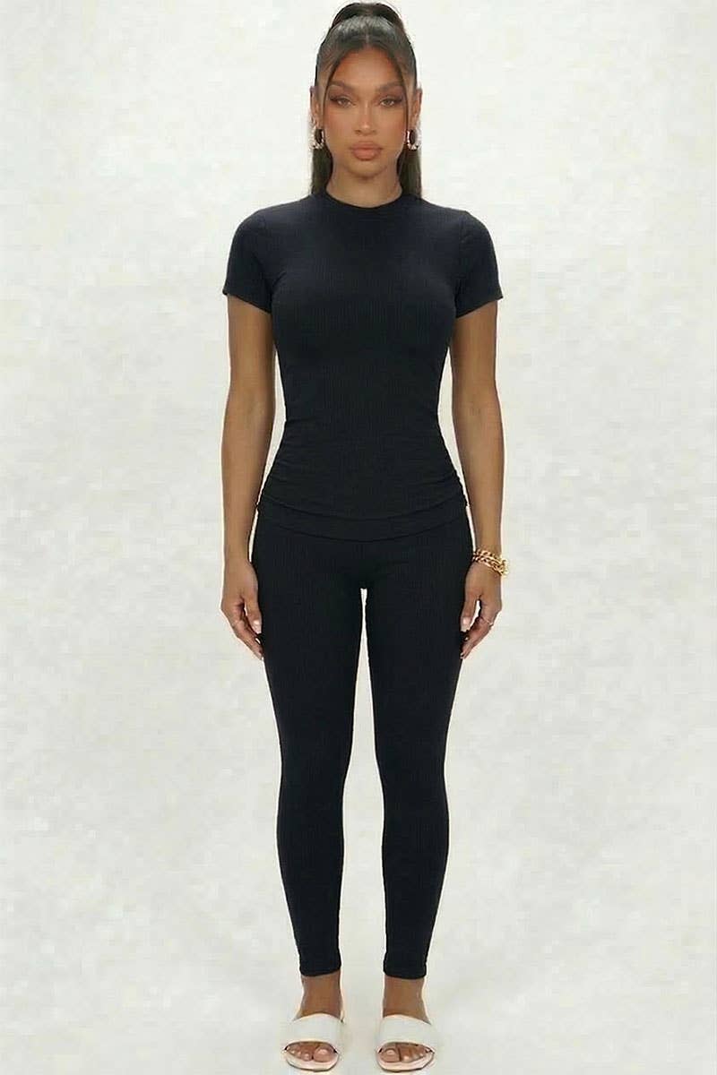 Short Sleeve Round Neck T Shirt: BLUE HAZE / L