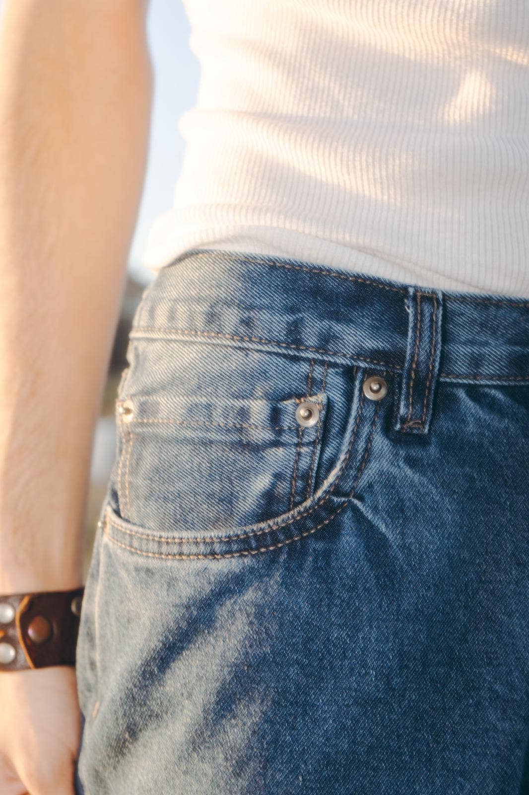 Men's Straight Leg Denim Jeans (HF-5010): MSB / 32