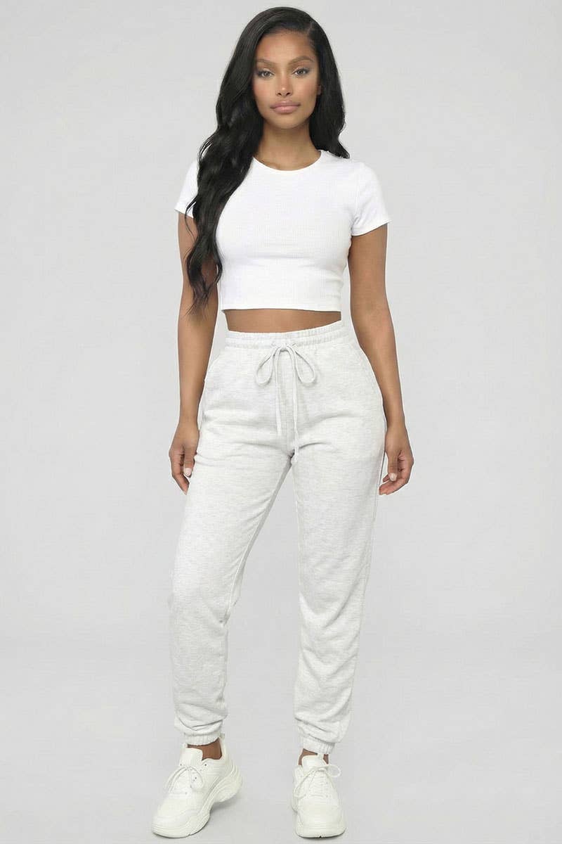 Everyday Essential Drawstring Lounge Joggers: Black / L