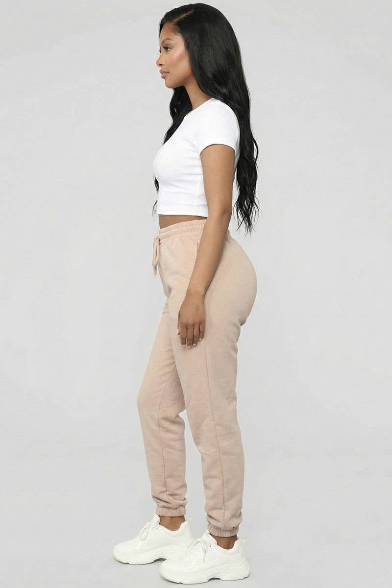 Everyday Essential Drawstring Lounge Joggers: Black / S