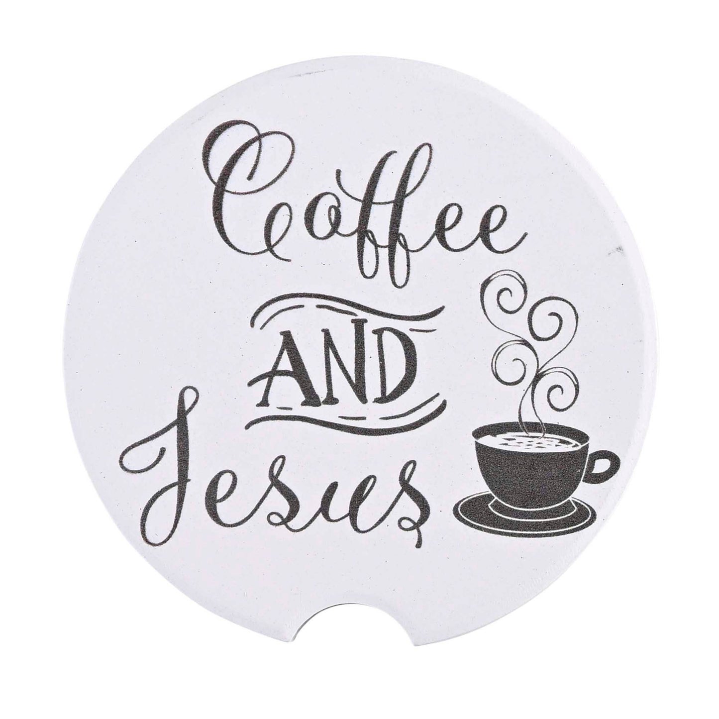 Car Coasters Coffee And Jesus 2pack