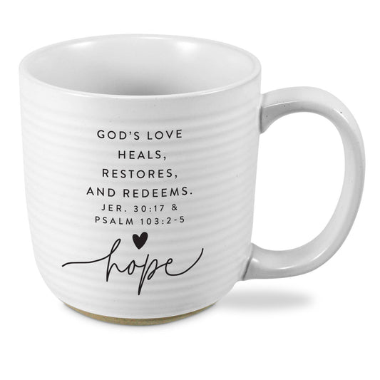 LCP Mug Hold Onto Hope Textured White Hope