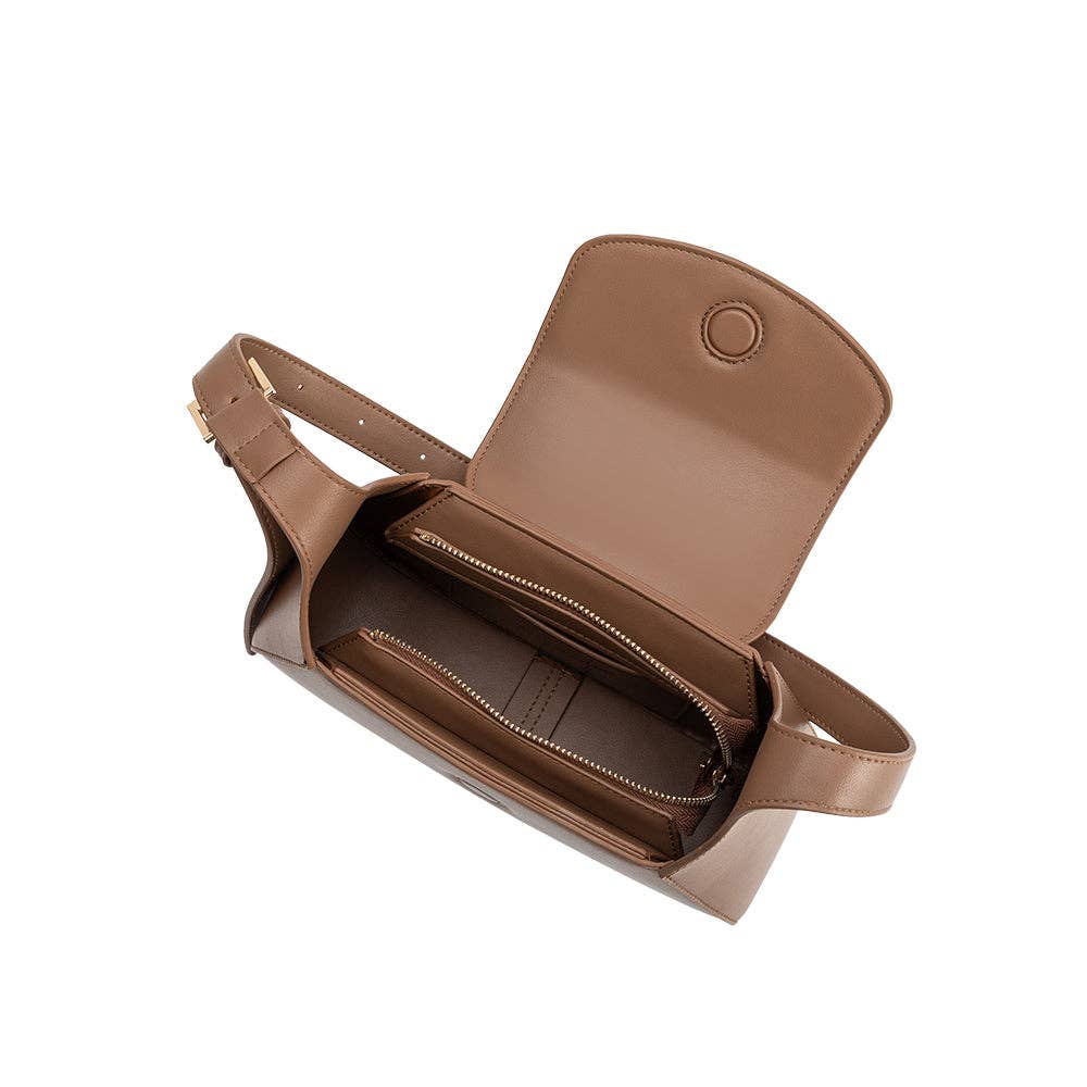 Melody Mocha Recycled Vegan Leather Shoulder Bag