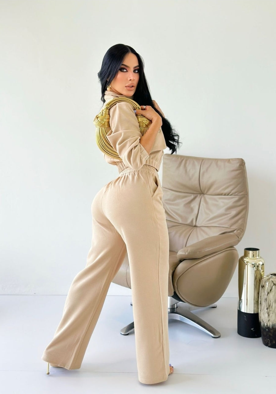 Olivia Pant Set - Beige