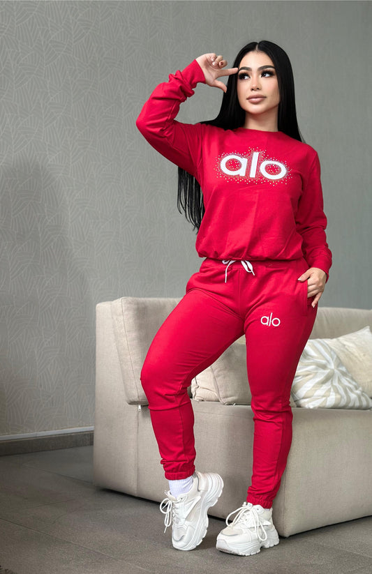 Diamonds In The Sky Pant Set  - Red