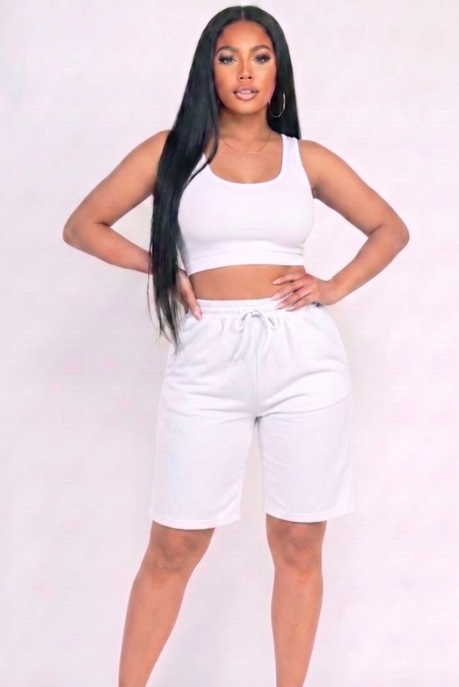 Cozy Movie Nights Shorts  - White