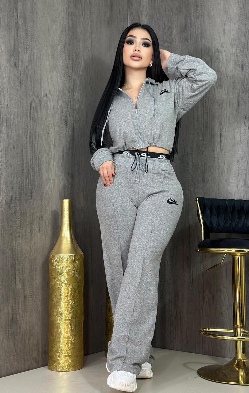 Just Got It Pant Set  - Gray