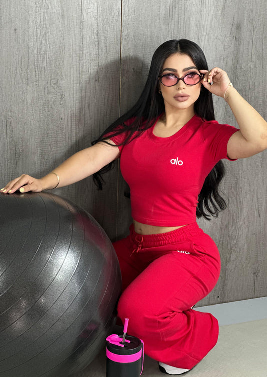 Great Moments Pant Set  - Red