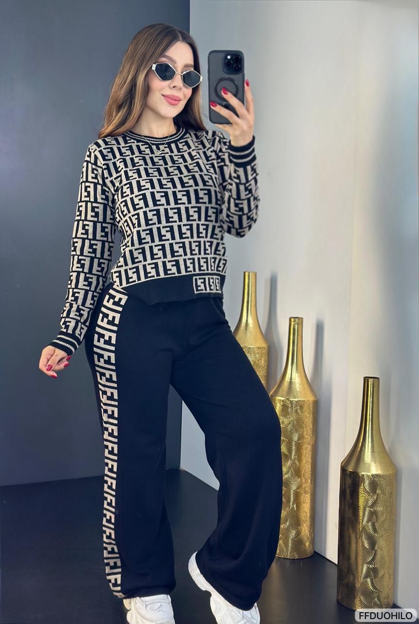 Cleopatra Pant Set - Blue/Black