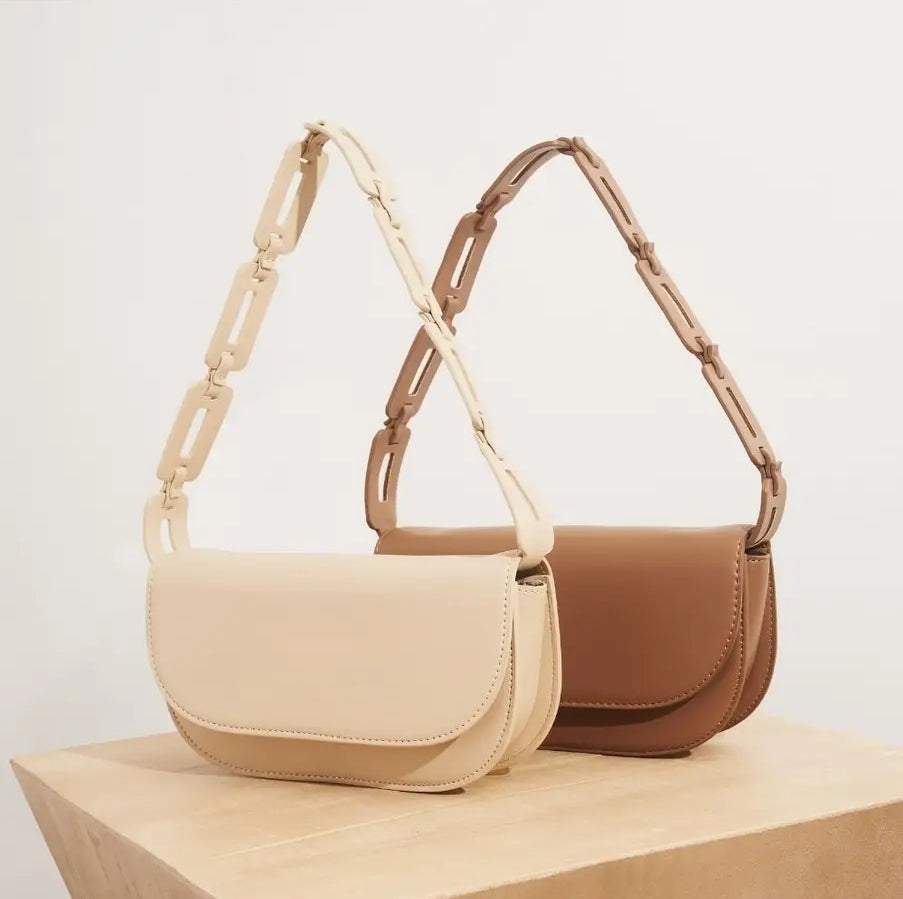 Inez Taupe Recycled Vegan Shoulder Bag