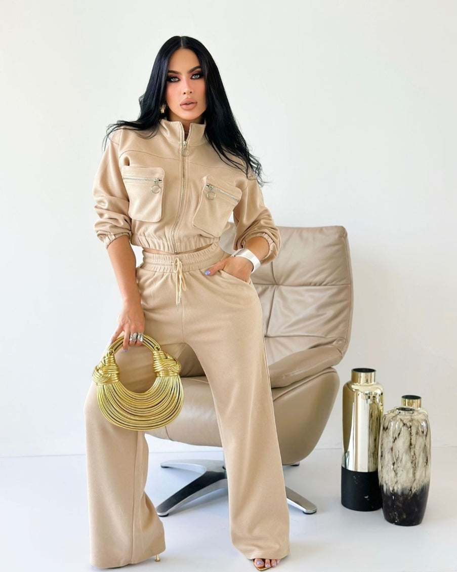 Olivia Pant Set - Beige