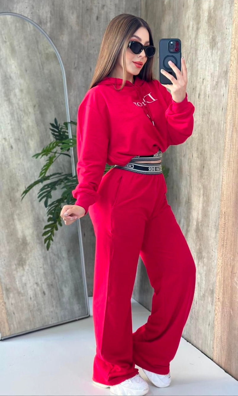 Did it again  Pant Set - Red