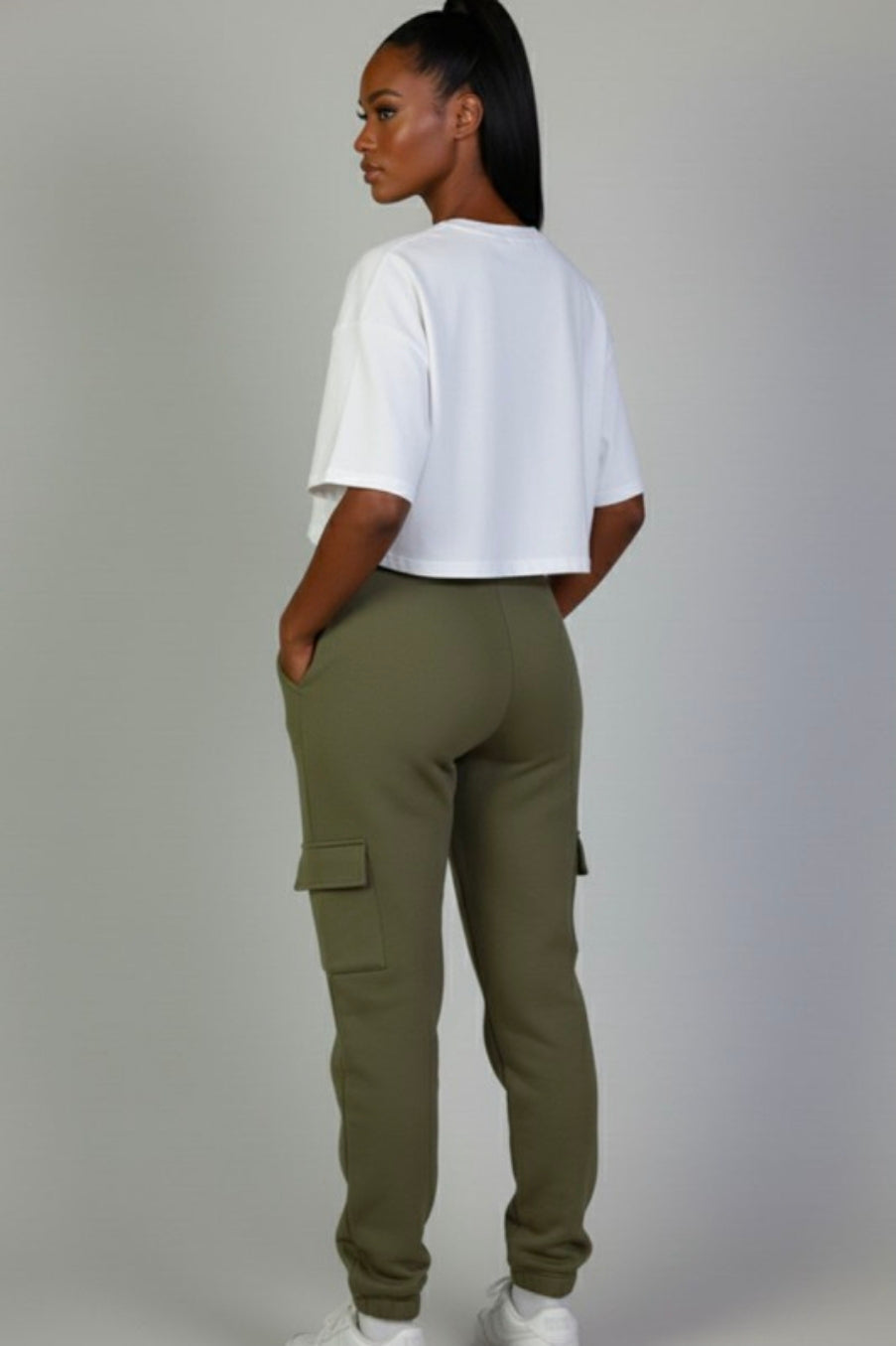 Side Pocket Sweatpants  - Olive
