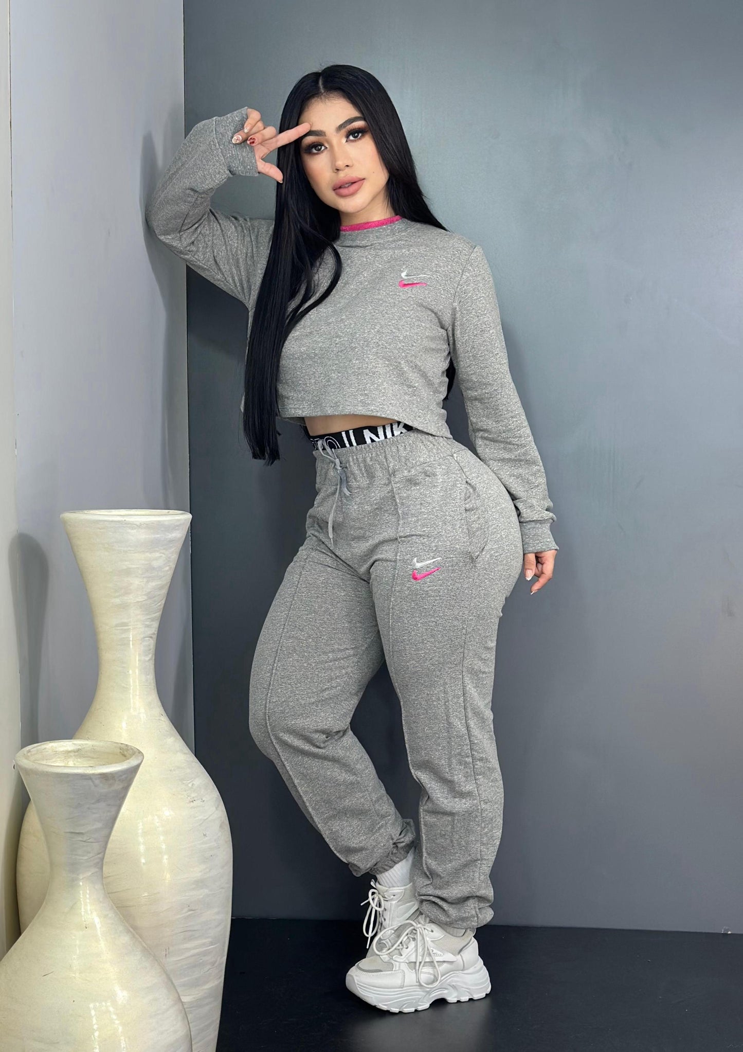 Cloudy Days Pant Set  - Gray