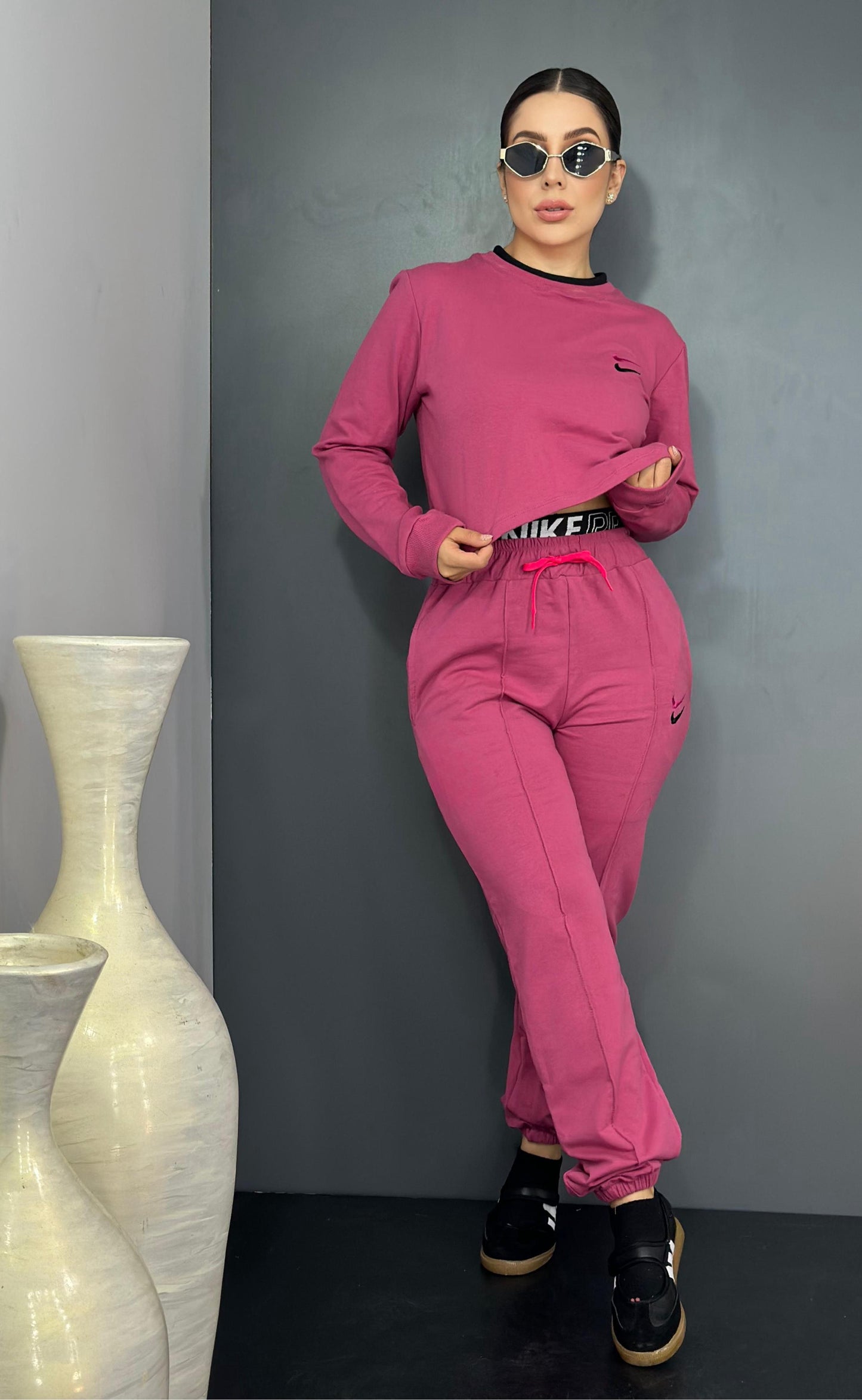 Cloudy Days Pant Set - Pink