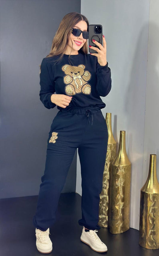 Bear Pant Set  - Black