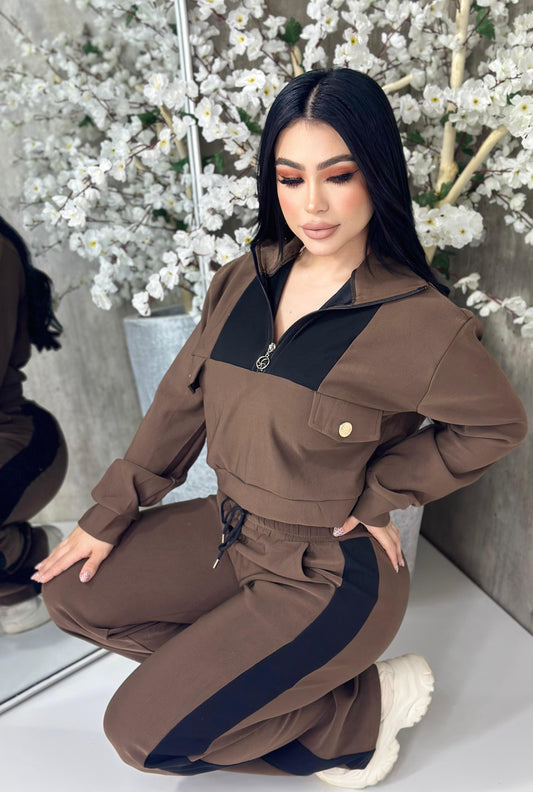 Make Your Move Pant Set - Brown