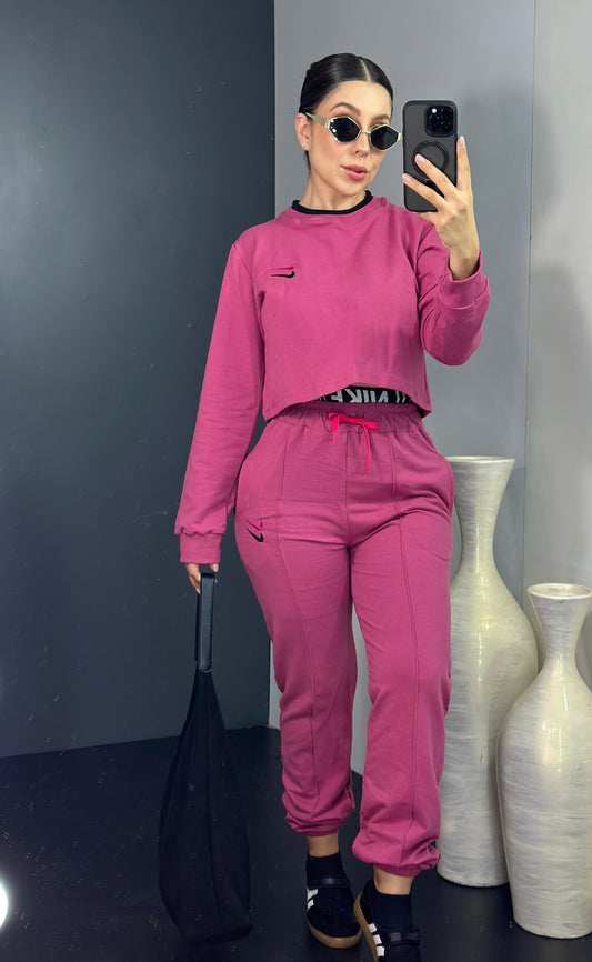 Cloudy Days Pant Set - Pink