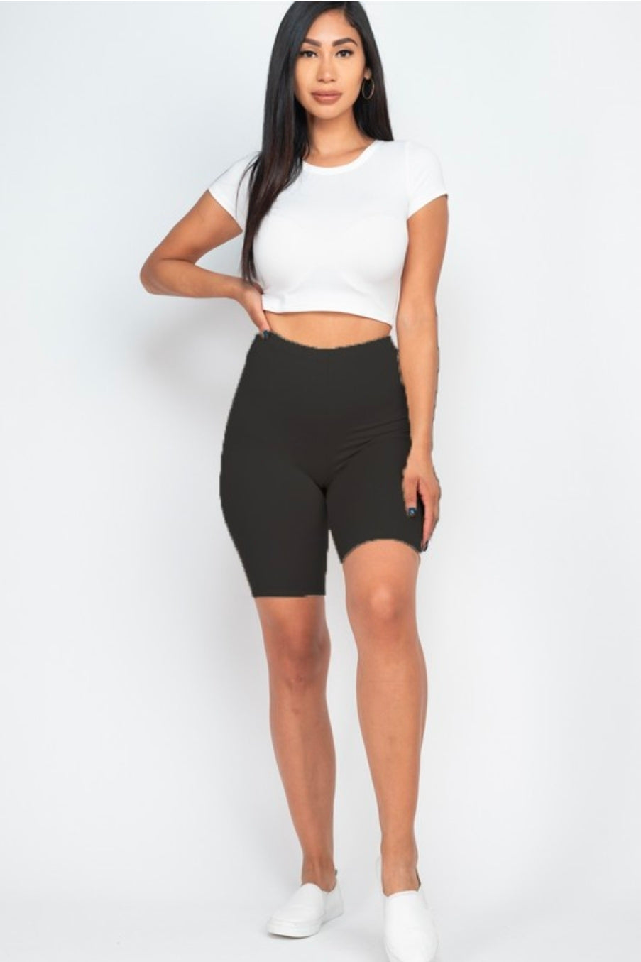 Solid Stretch Biker Shorts