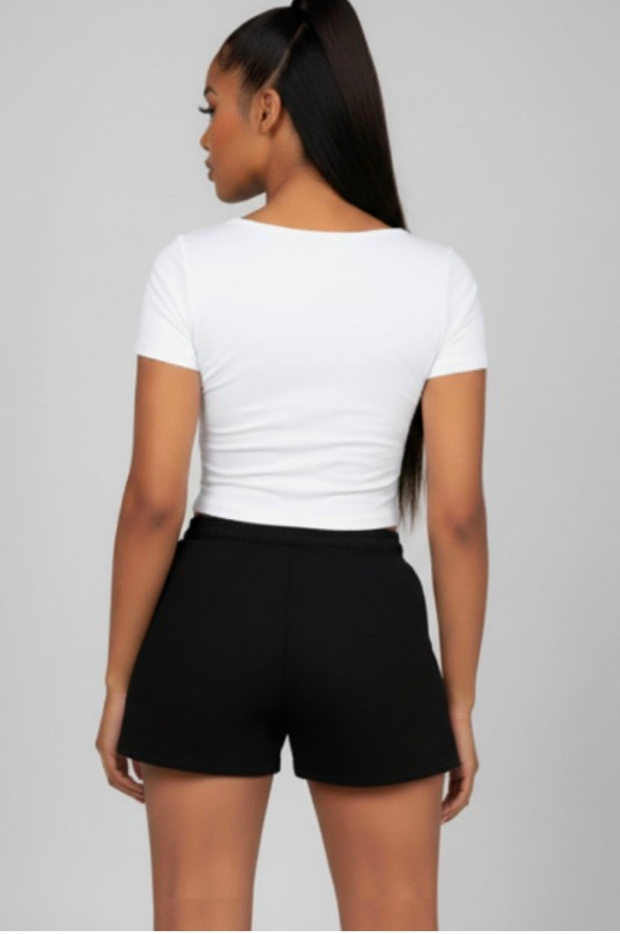 All Day Elastic Waistband Shorts - Black
