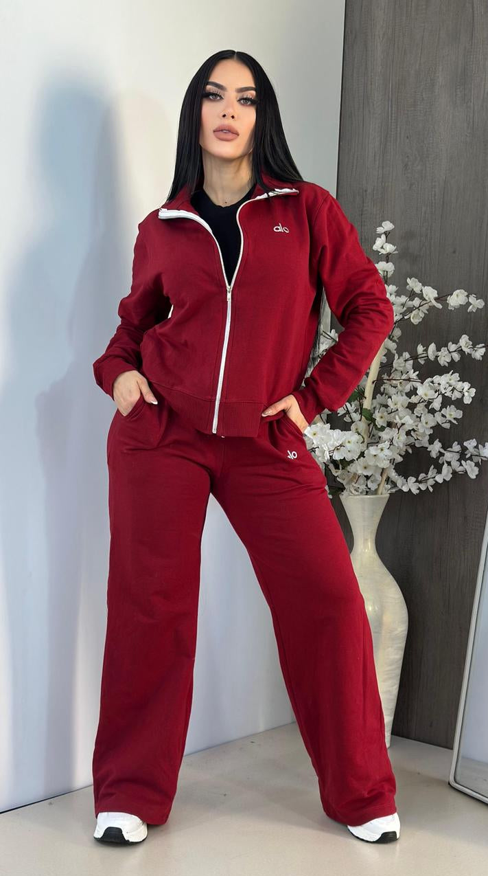 Perfect Weekend Pant Set  - Burgundy