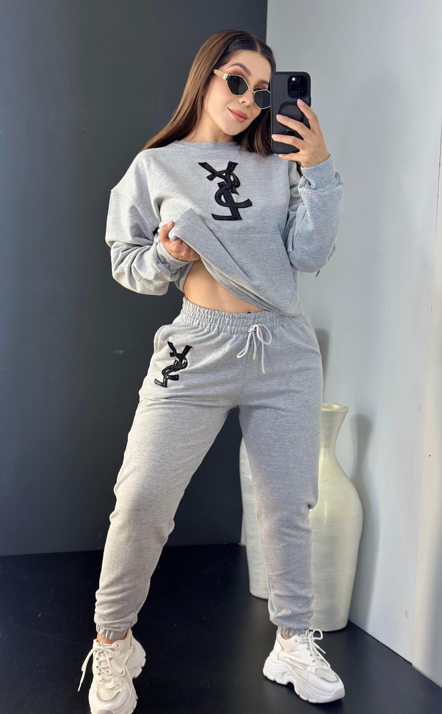 Why Not Pant Set - Gray