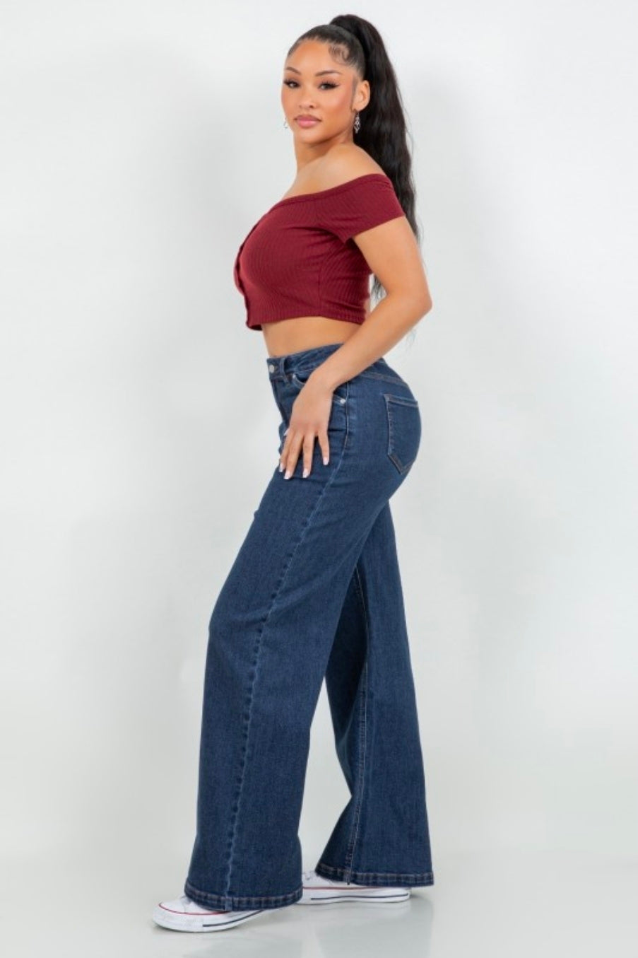 Never Changing Wide Leg Jeans - Dark Wash