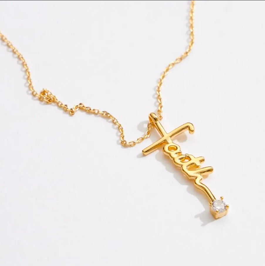 Gold Dipped Faith Necklace