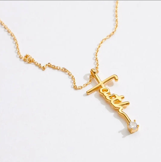 Gold Dipped Faith Necklace