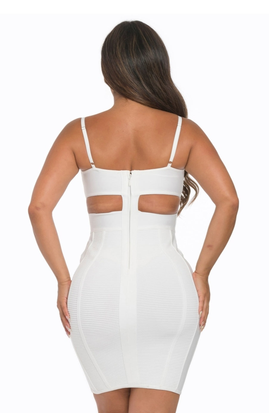 White Cut-out Bandage Dress