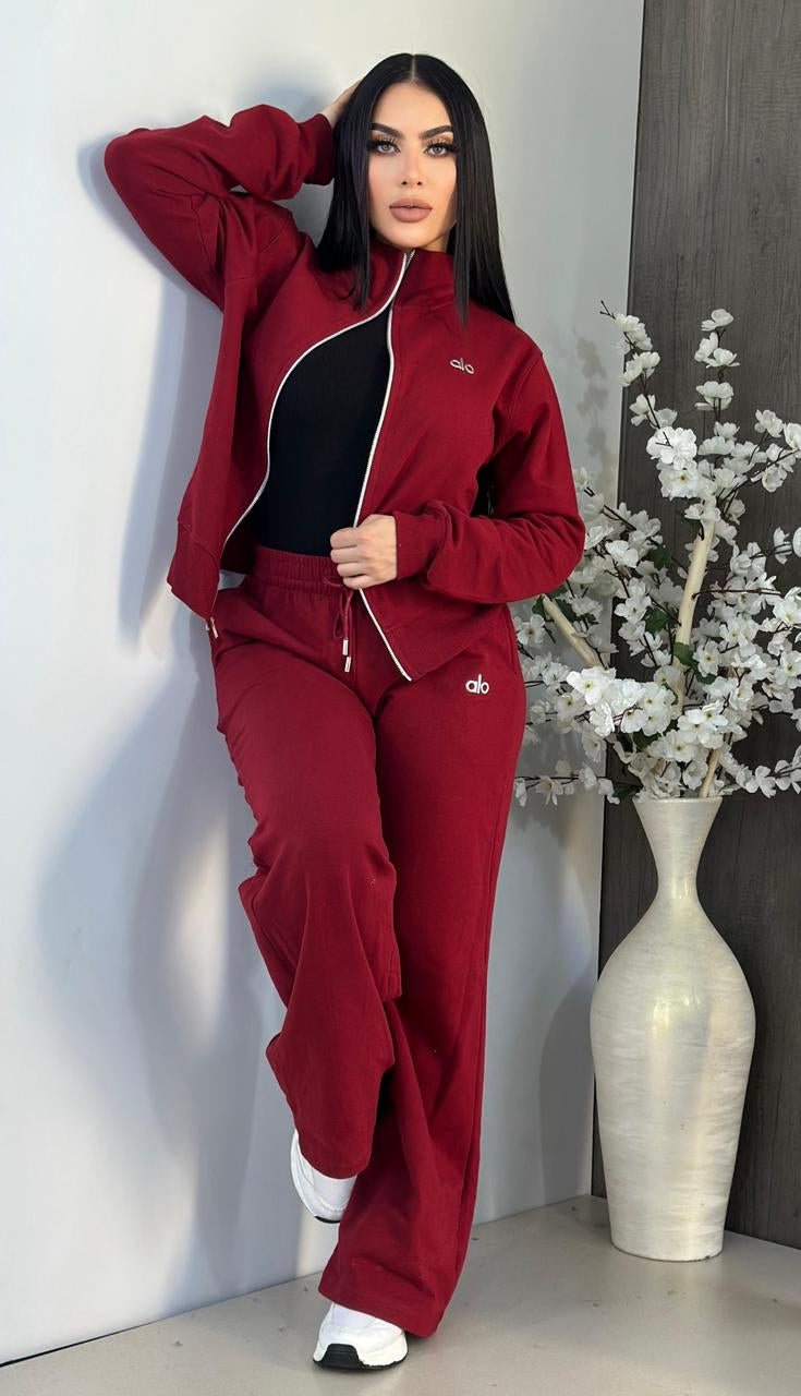Perfect Weekend Pant Set  - Burgundy