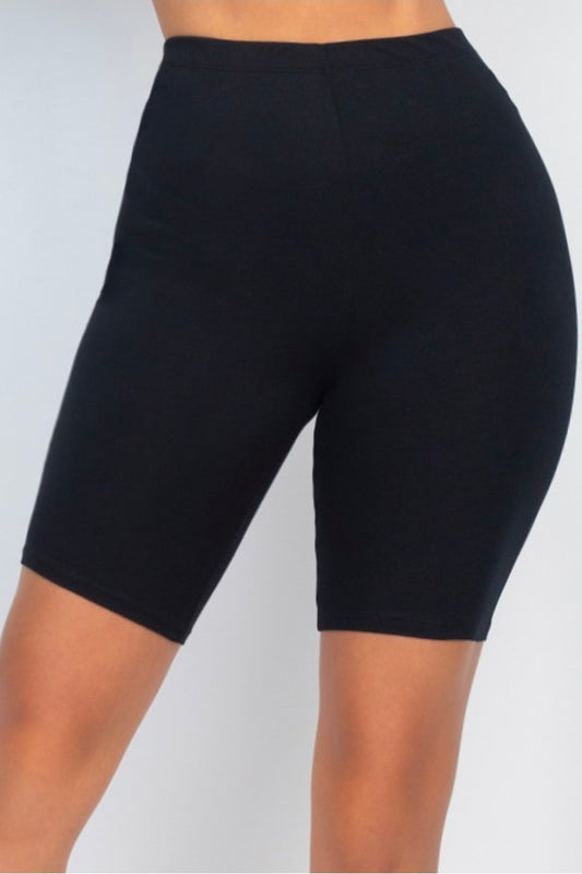Solid Stretch Biker Shorts