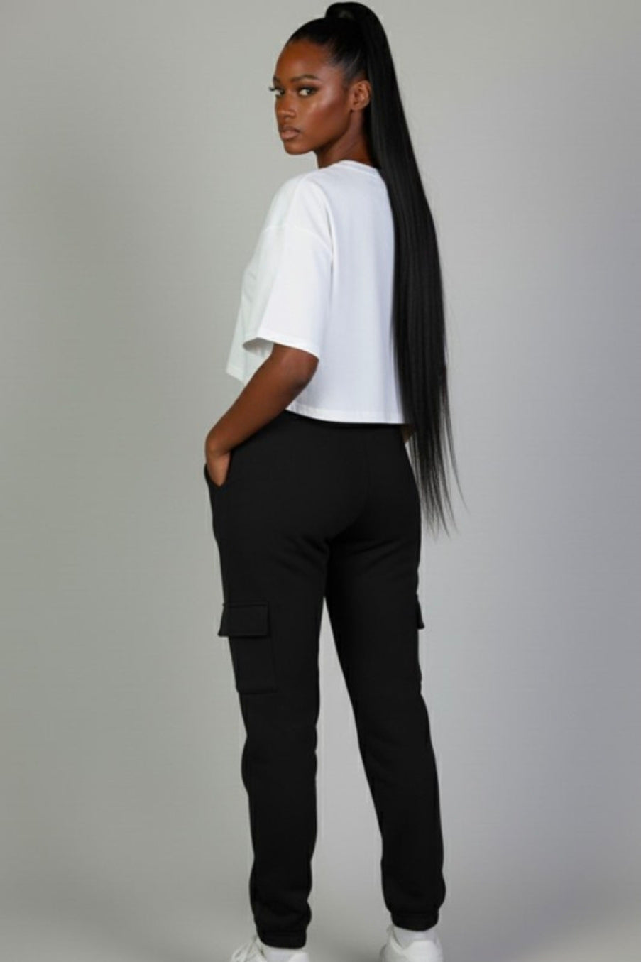Side Pocket Sweatpants  - Black