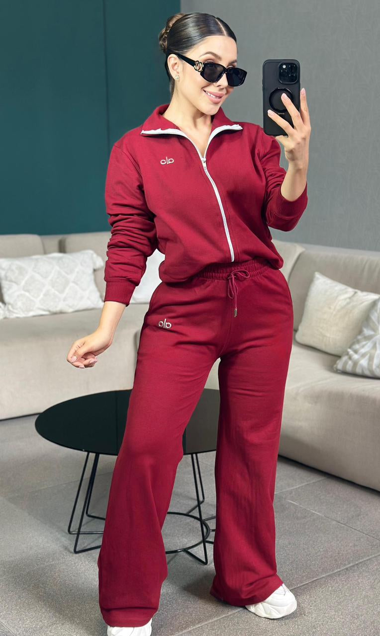 Perfect Weekend Pant Set  - Burgundy