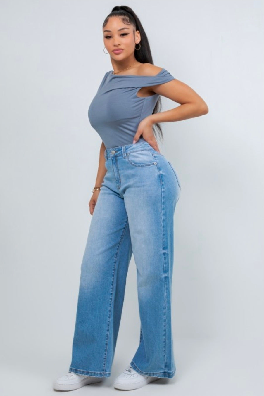 Jr Baggy Wide Leg Jeans