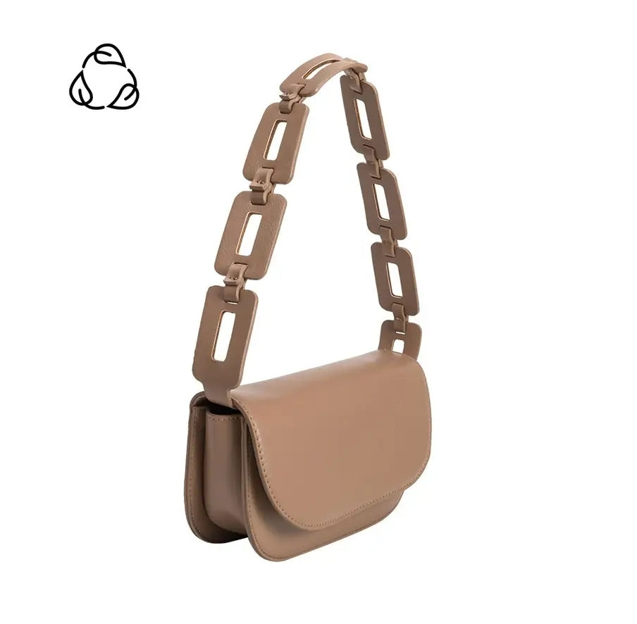 Inez Taupe Recycled Vegan Shoulder Bag