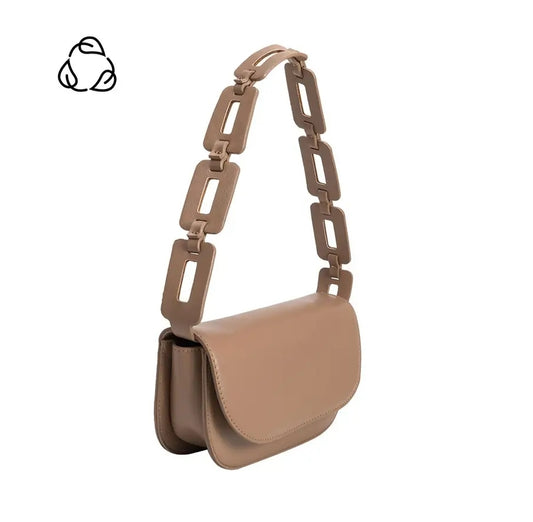 Inez Taupe Recycled Vegan Shoulder Bag