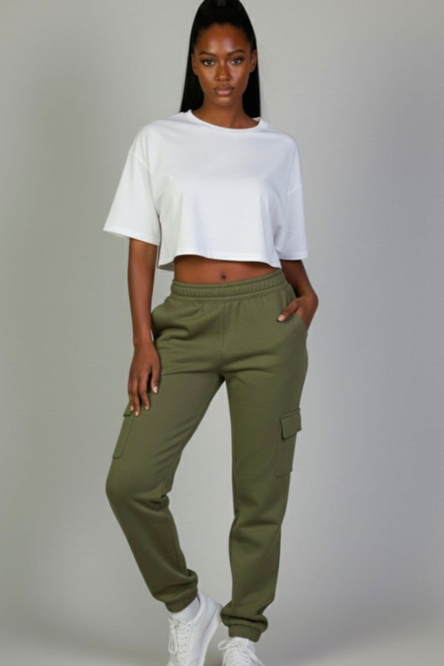 Side Pocket Sweatpants  - Olive