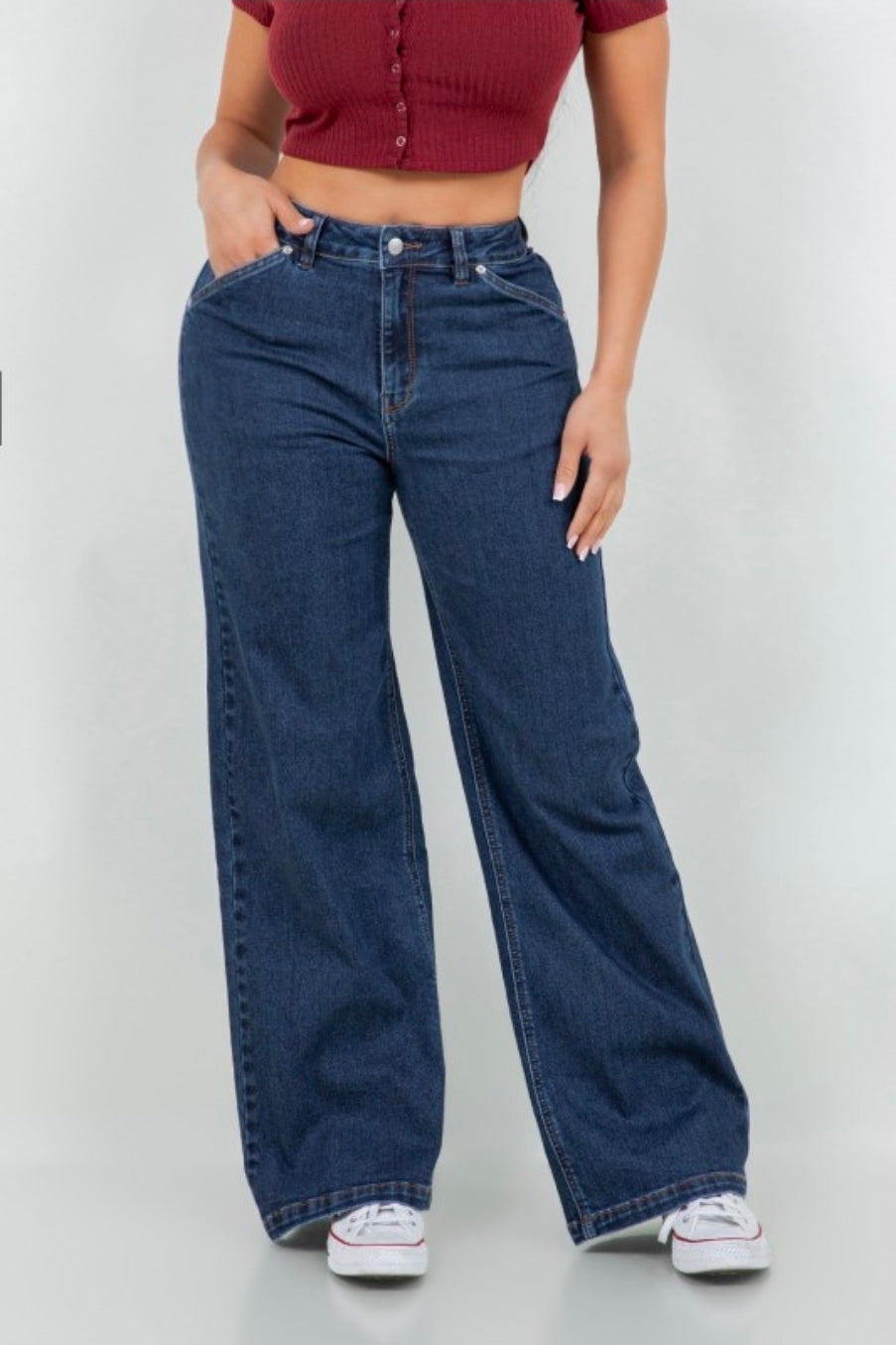 Never Changing Wide Leg Jeans - Dark Wash